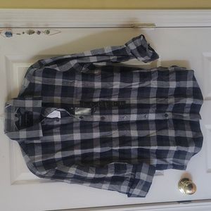 Mens Banana Republic Grey and Blue Size M button down